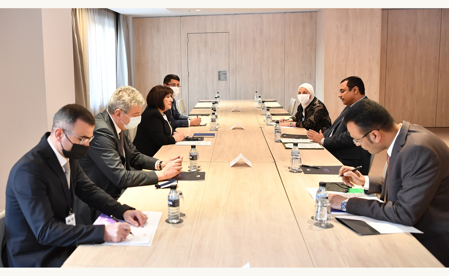 A Meeting of Chair of Milli Majlis Sahiba Gafarova with Chairman of Arab Parliament Adel bin Abdulrahman Al Asoomi 